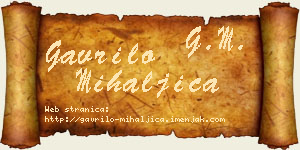 Gavrilo Mihaljica vizit kartica